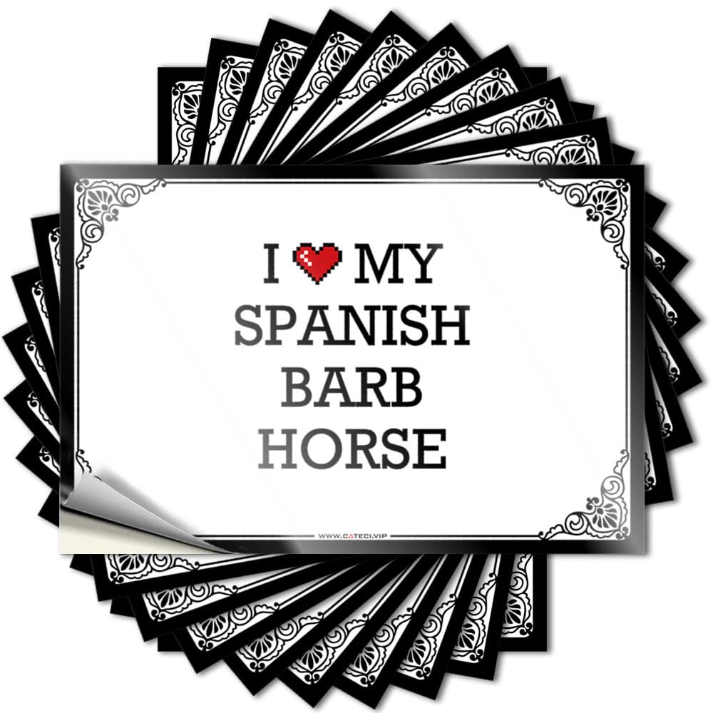 Fzfn Colour Core Bumper, Restroom Decor Laptop I Love My Spanish Barb Horse | Funny Quote Fishing Decals(8X12cm)