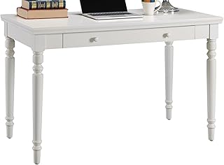 Leick Cottage White Turned leg Laptop Desk with Center Drawer