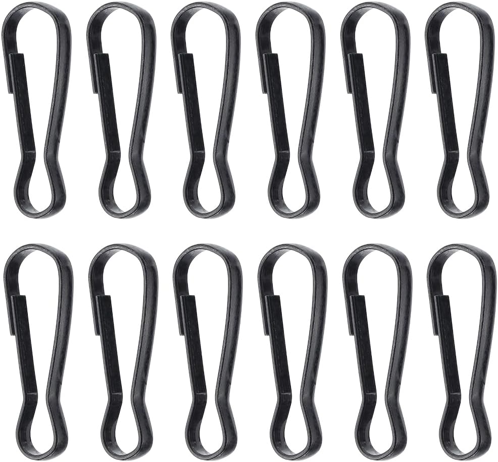 1 Box 50Pcs Metal Spring Hooks Black Lanyard Snap Clip Hooks 1.24 Inch Gourd Iron Push Gate Hanging Clasp Buckle Findings for Keychains ID Cards Purses Curtains Pet Tags Supplies DIY Making
