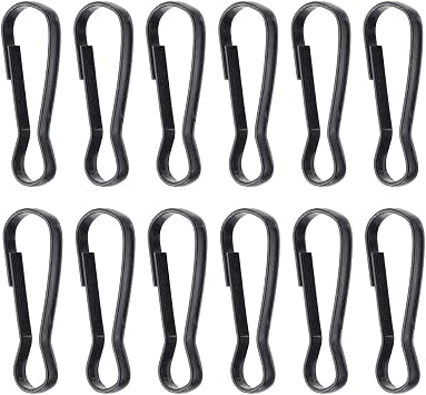1 Box 50Pcs Metal Spring Hooks Black Lanyard Snap Clip Hooks 1.24 Inch Gourd Iron Push Gate Hanging Clasp Buckle Findings for Keychains ID Cards Purses Curtains Pet Tags Supplies DIY Making