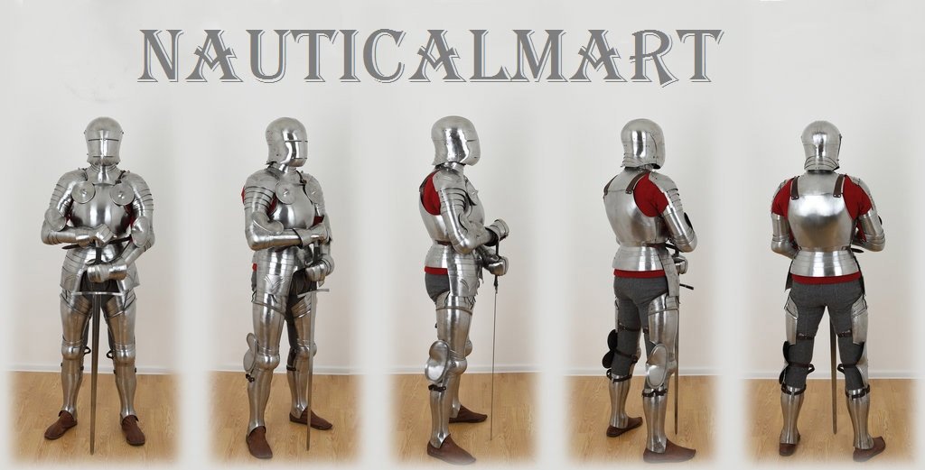 NauticalMart Renaissance Armor German Sallet Suit of Armor - Halloween