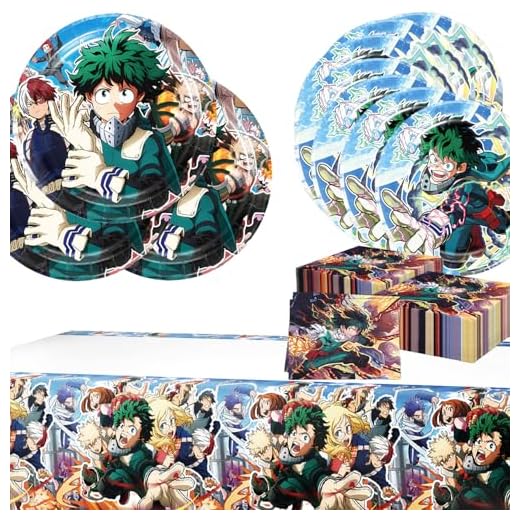 My Hero AcademiaTheme- Vajilla decorativa para fiestas de cumpleaños para niños, vajilla de fiesta para niños, decoración de cumpleaños