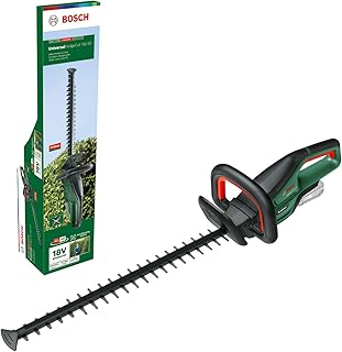 Bosch 18V Cordless Brushless Hedge Trimmer Garden Pruner Without Battery, Anti-Blocking System, Cuts Branches Of Up To 20mm Thick, Diamond-Ground Blades (UniversalHedgeCut 18V-55). Made in Europe