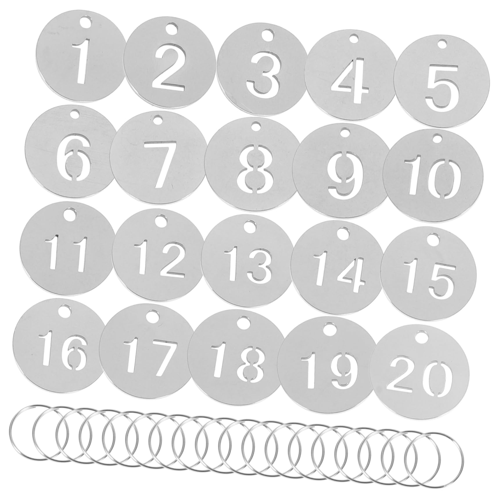 数字カード キー識別子 番号タグ 11 ~ 20 リング付き