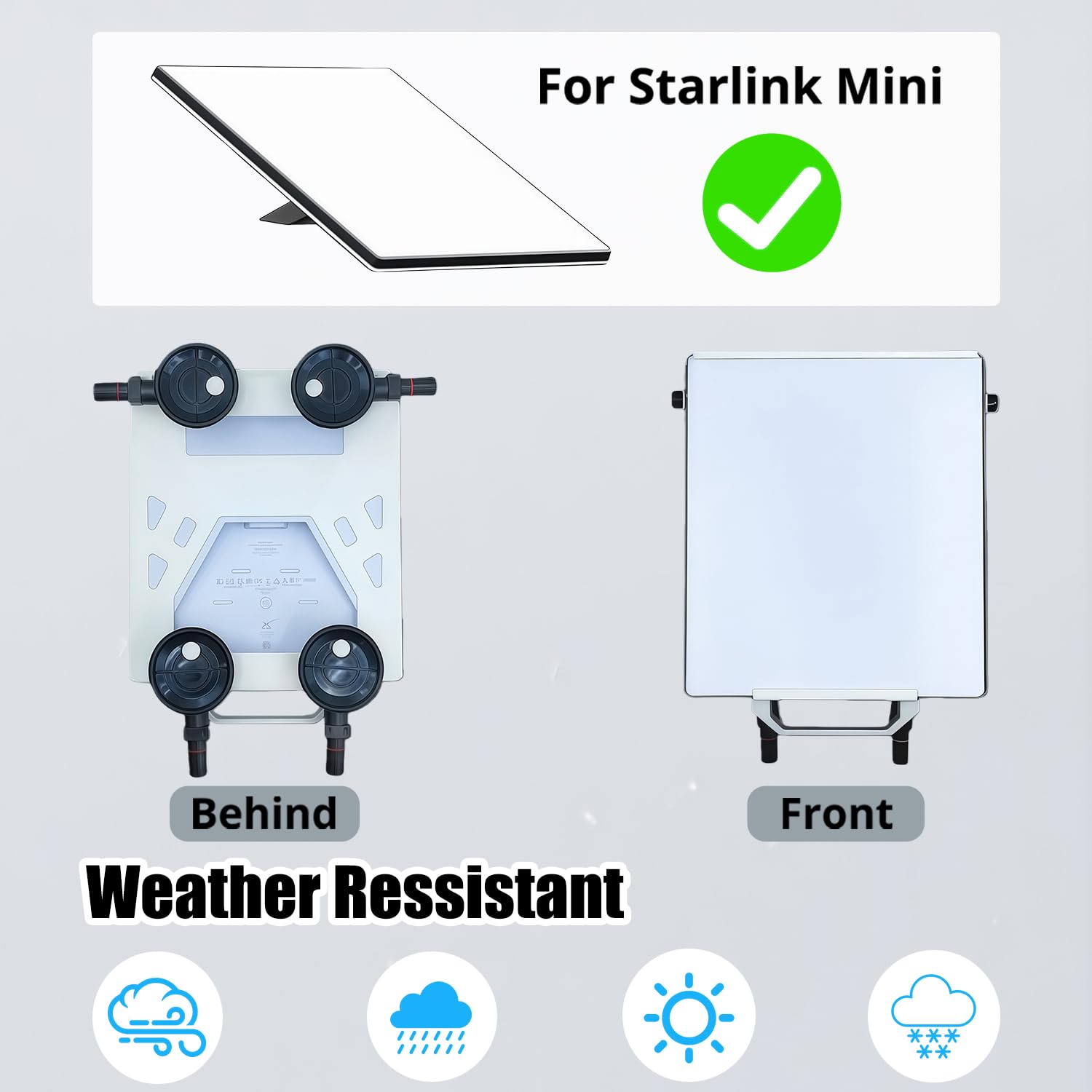 Metal Resistente Bomba Ventosa Compatible con Starlink Mini - Resistente de 3 '' Ventosa para Coche/Autocaravana/Barco -Seguro, Resistente a La Intemperie, Resistente Las Vibraciones Soporte