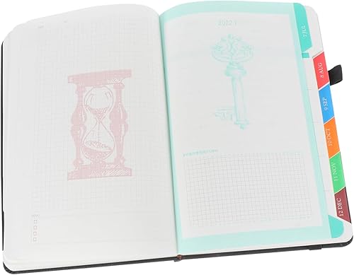 Miniatura 1 de Operitacx Cuaderno de bolsillo de tamaño negro, cuaderno de bolsillo, cuaderno de bolsillo, libro de citas, planificador de trabajo, planificador de