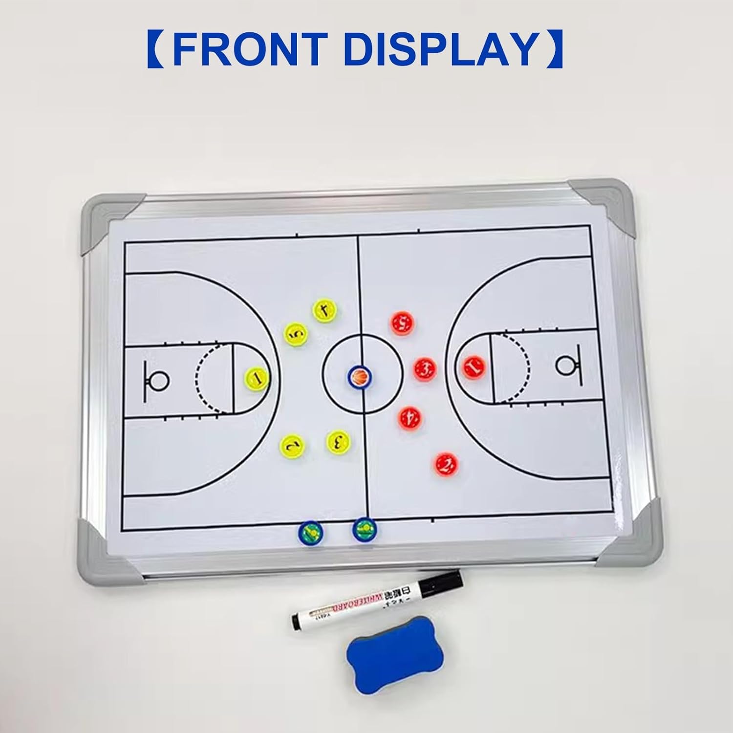 コーチ用ドライイレースバスケットボールクリップボード、プレミアムタクティカルバスケットボールコーチングボード、両面フル&amp;ハー