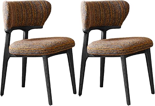 Retro Upholstered Dining Room Chairs, Wood Dining Chairs Set Kitchen Chair, Lounge Reception Vanity Chair, Armless Seat with Back for Living Room,