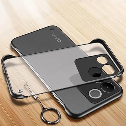 REALCASE iQOO Z7 Pro/Vivo T2 Pro 5G Back Cover Case | Stylish Frameless Matte Hard Skin | Soft TPU Shock Proof Bumper Back Cover for iQOO Z7 Pro/Vivo T2 Pro 5G (Black)