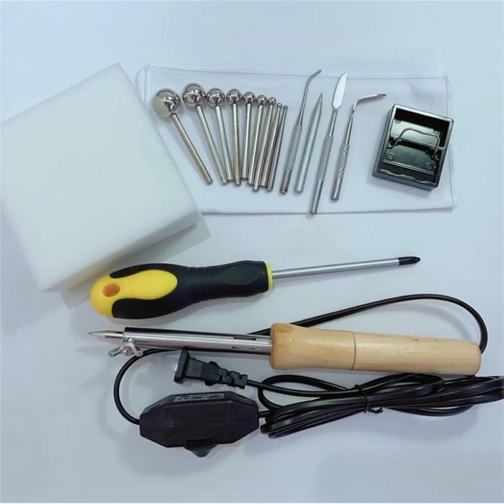 Strumento per Realizzare Fiori in Tessuto, Set per Realizzare Fiori in Tessuto, Kit di Strumenti per Realizzare Fiori Finti in Ottone, Set di Strumenti per Realizzare Fiori in Tessuto