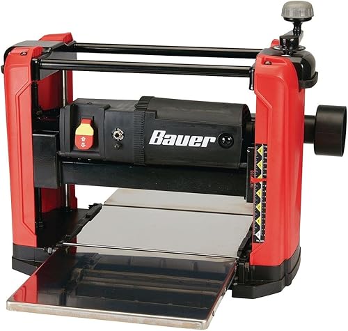 Cepilladora de espesor portátil de 15 amperios y 12-1/2 pulgadas (asas de madera de 12-1/2 pulgadas de ancho a 6 pulgadas de grosor), Bauer E-B