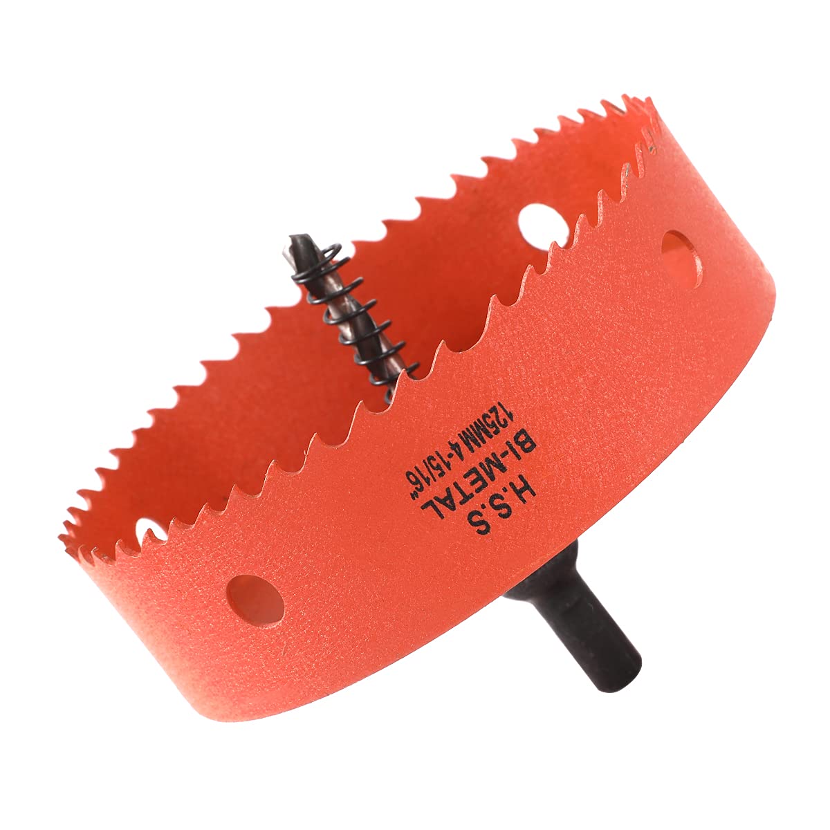 Dribotway Bi-Metal Hole Saw 4-29/32 Inch 125 mm, M42 HSS Quick Hole Cutter, with 1 Shank and 1 Drill, for Drywall Materials, Wood, Plastics and Metals, Cutting Depth — image 1
