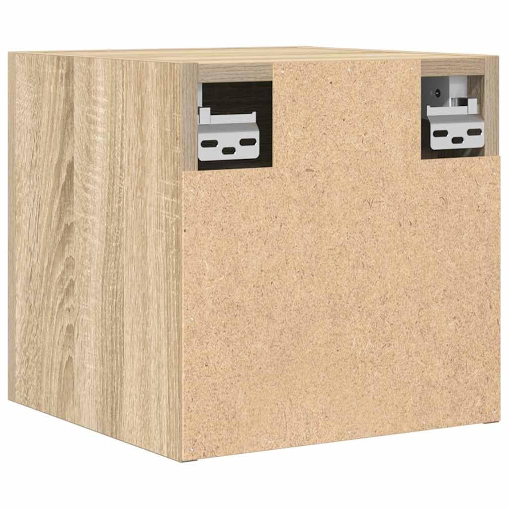 Szafka ścienna pod telewizor, dąb Sonoma, 30,5 x 30 x 30 cm, szafka wisząca do salonu, nowoczesna podstawka pod telewizor, konsola multimedialna, wytrzymała szafka z materiału drewnopochodnego