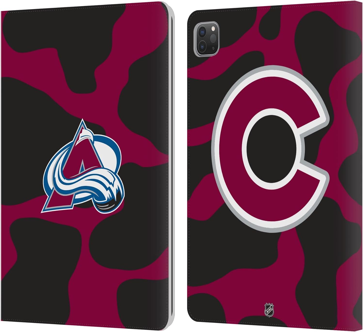 Head Case Designs Officially Licensed NHL Cow Pattern Colorado Avalanche Leather Wallet Case Compatible with Apple iPad Pro 11 2020/2021 / 2022