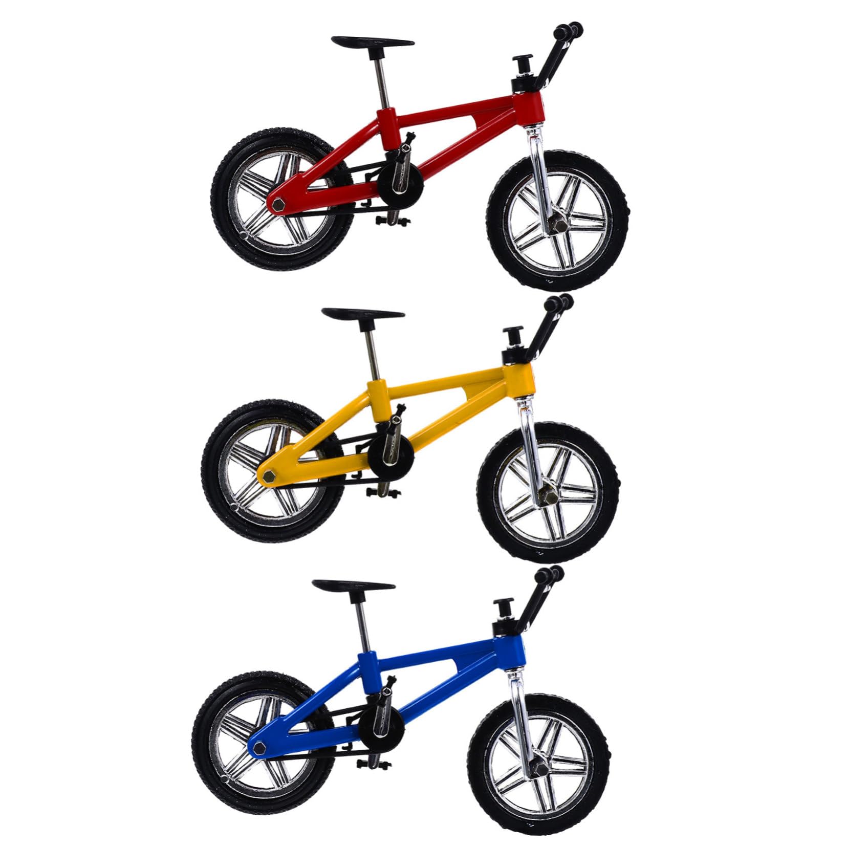 Toddmomy 3pcs Mini Alloy Finger Bike Relief Adornment for Party Favors and Birthday Lightweight and Safe Design