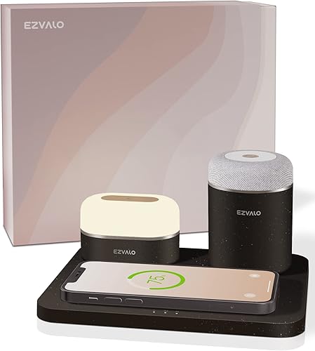 Led Night Light with Wireless Charger and Portable Bluetooth Speaker Birthday Christmas Gifts for Men Girlfriend Women