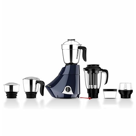 Butterfly Smart Plus 750W Mixer Grinder with 5 Jars | Multipurpose Jars - 3 Stainless Steel & 1 PC Juicer Jar | Grind & Store Jar | Heavy Duty Motor | 2 Years Manufacturer Warranty | Ink Blue