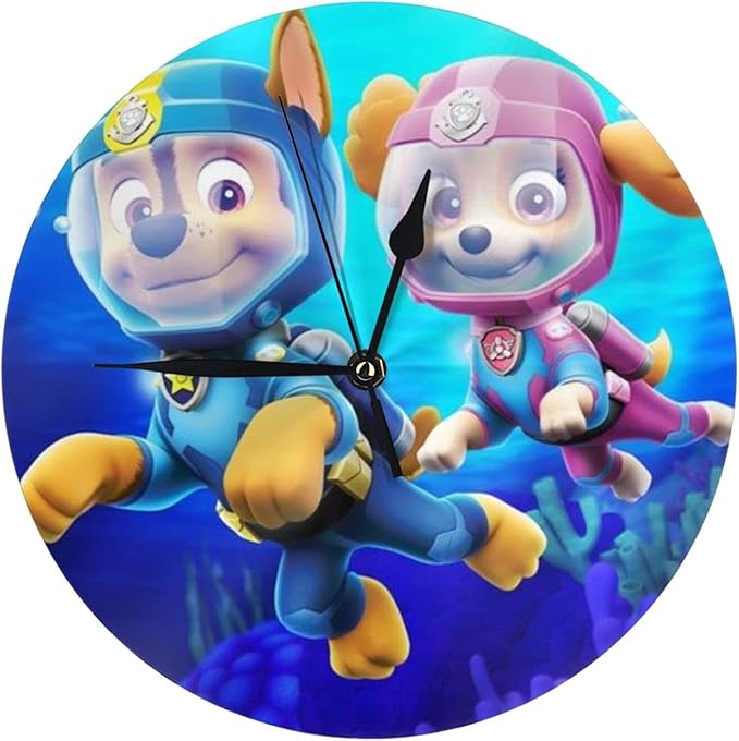 Amazon.co.jp Paw Patrol パウパトロール クロック 掛け時計 直径25㎝ クオーツ時計 壁掛け 完全サイレント 静音