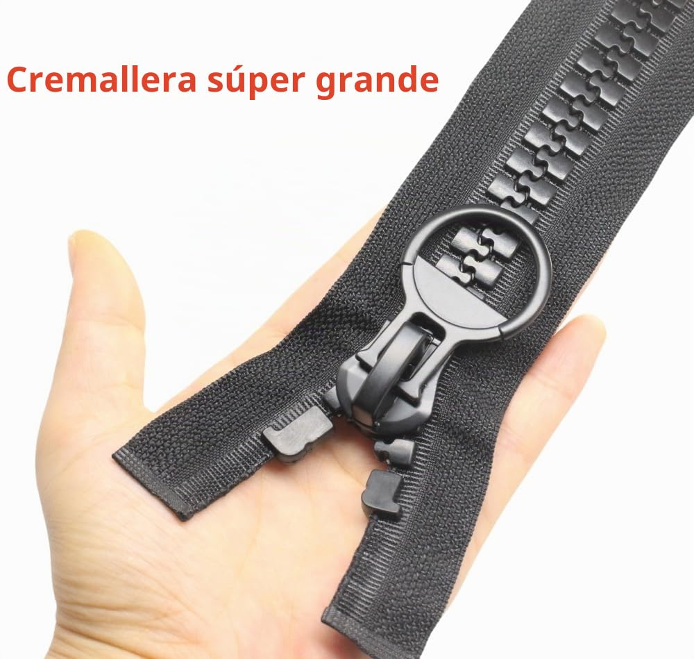 YaHoGa 213 cm # 20 Cremallera Super Grande Divisible para Abrigo y Tienda de Campaña (Negro)