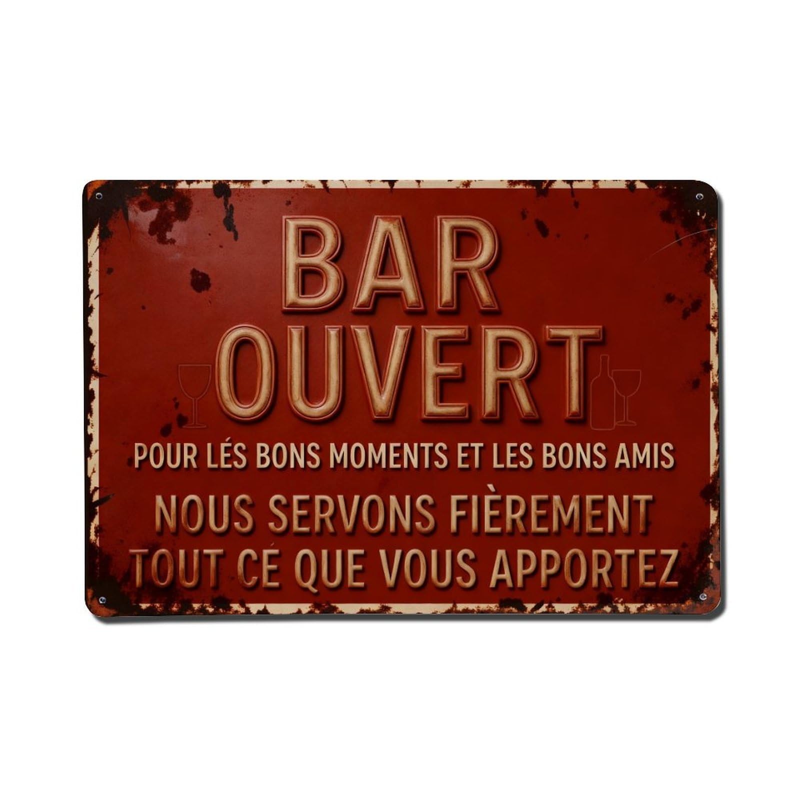Bar Open for Good Times And Good Friends Metal Tin Sign Plaque