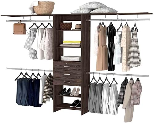 Miniatura 3 de 3 Drawer 4 Shelf Closet System Dark Walnut