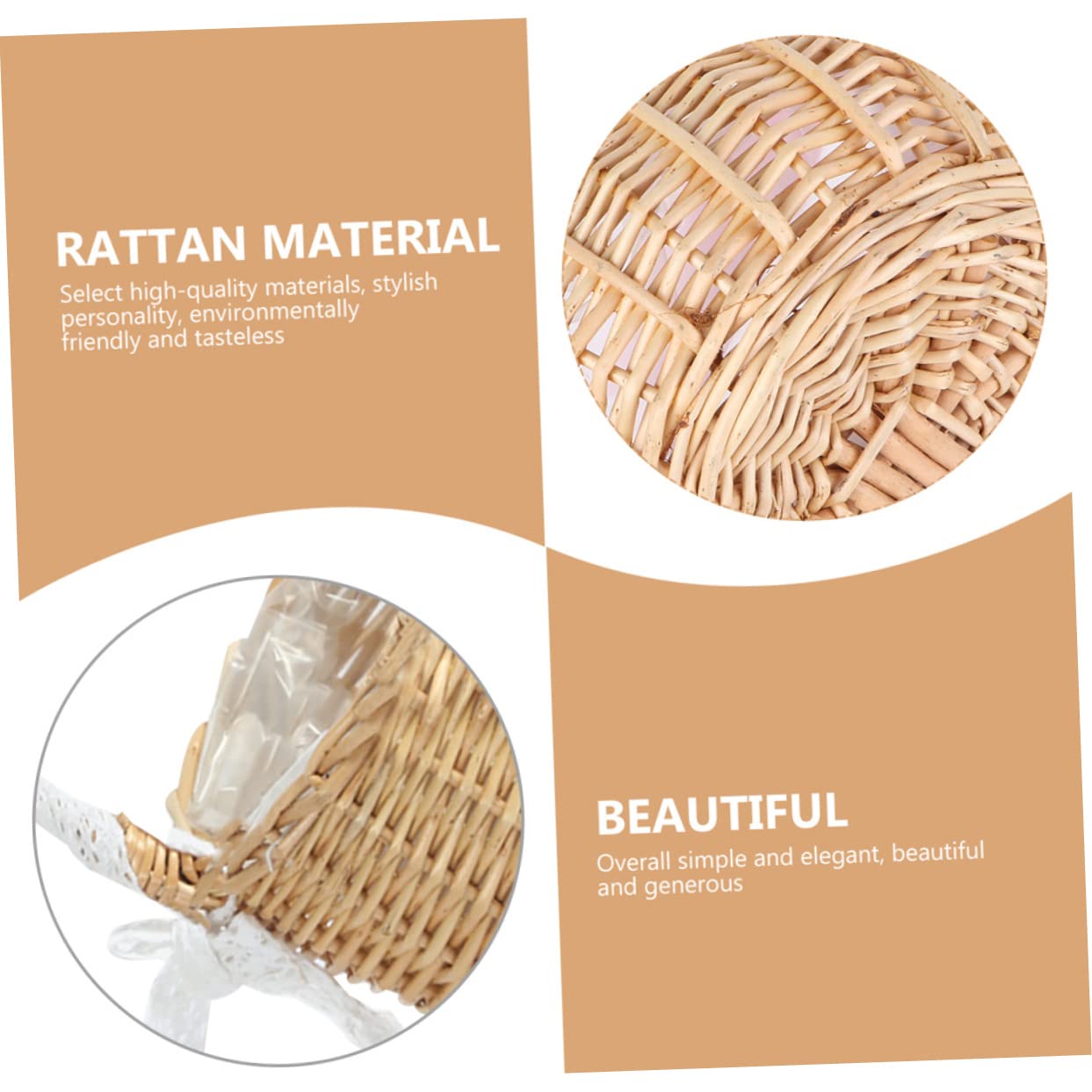 Mobestech 2stücke Handgewebter Blumenarrangementkorb Rattan Vielseitiger Aufbewahrungskorb Für Hochzeiten Zuhause Und Garten Leicht Und