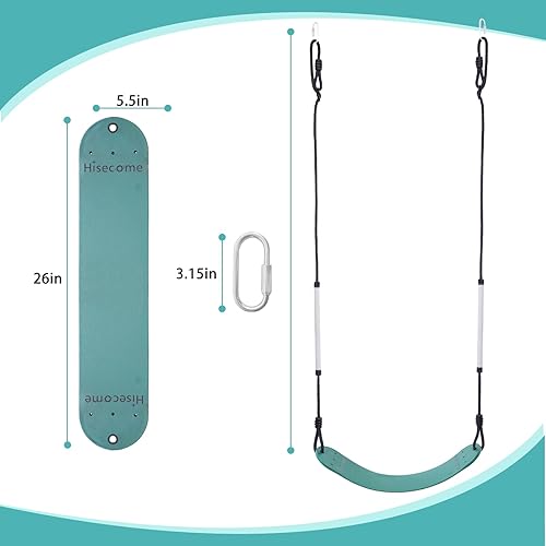 Miniatura 2 de 2 piezas de soporte de asiento de columpio resistente de 330 libras, adecuado para patio trasero, jardín, parque infantil (verde)