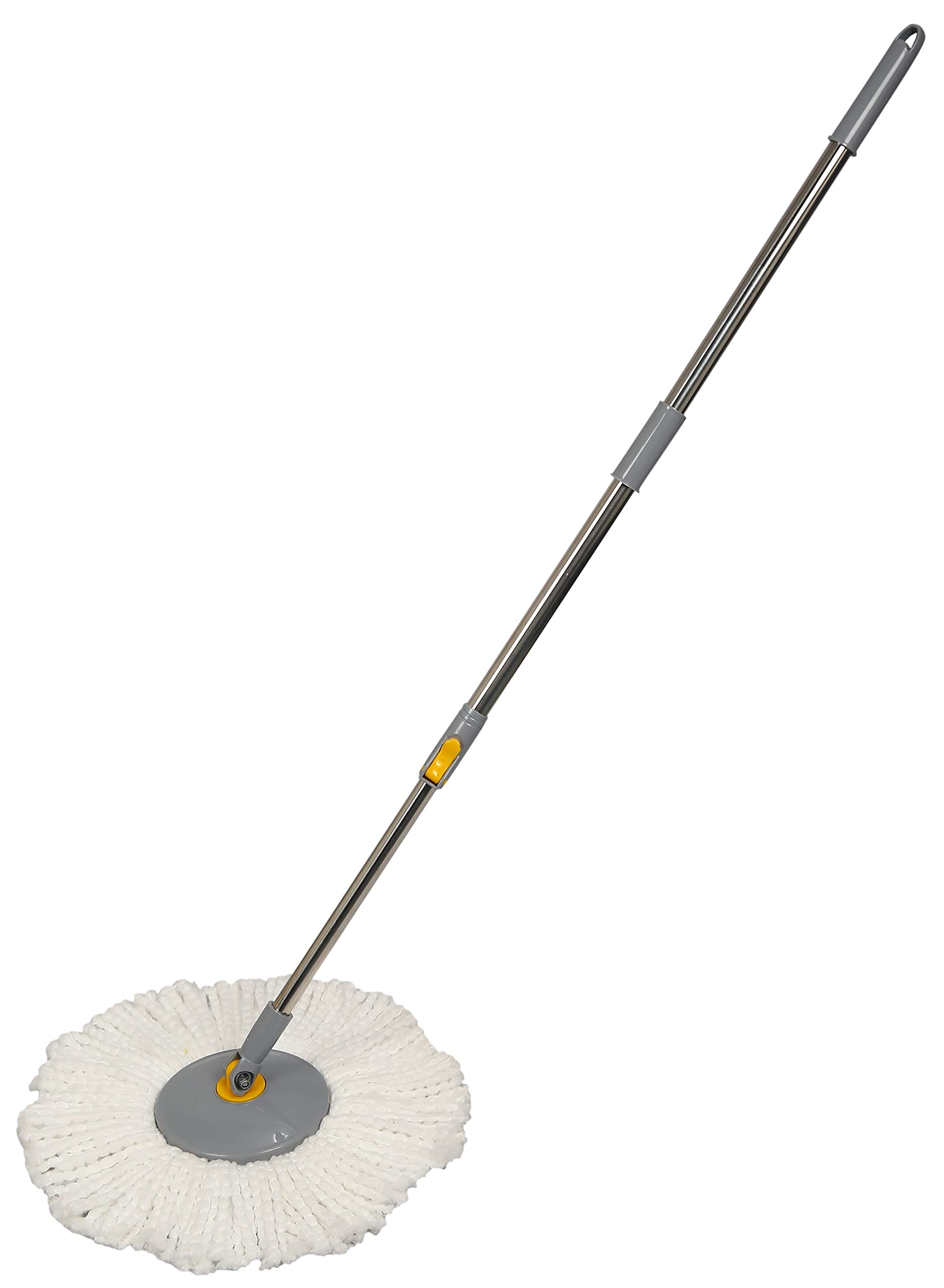 Esquire 360° Bucket Spin Mop Stick (Grey) with Microfiber Refill