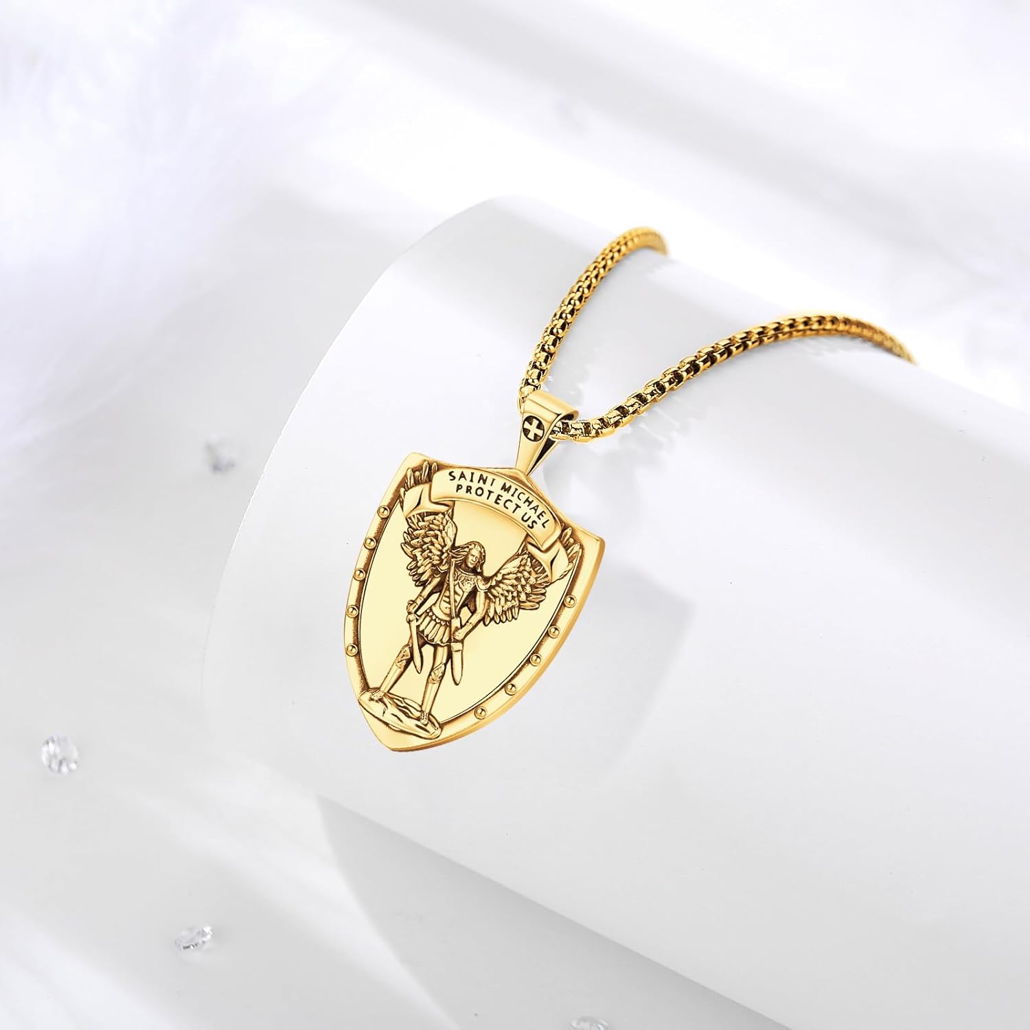 925 Sterling Silver St Michael/St Christopher/Virgin Mary Necklace Patron Saint Amulet Medal Jewelry for Men Women