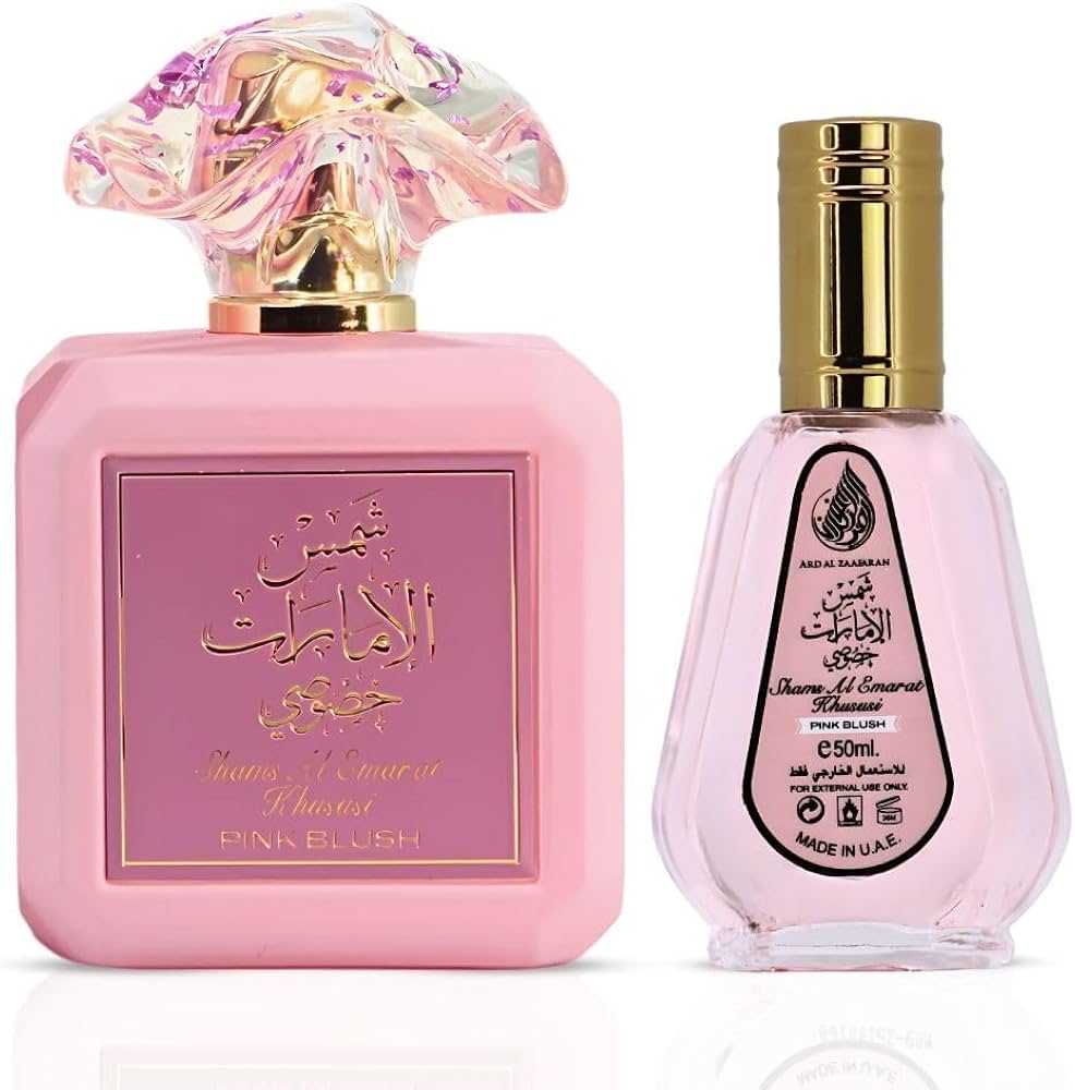 Ard al Zaafaran Pink Blush Shams Al Emarat Khususi Eau de Parfum Spray 100ml & 50ml (Bundle)
