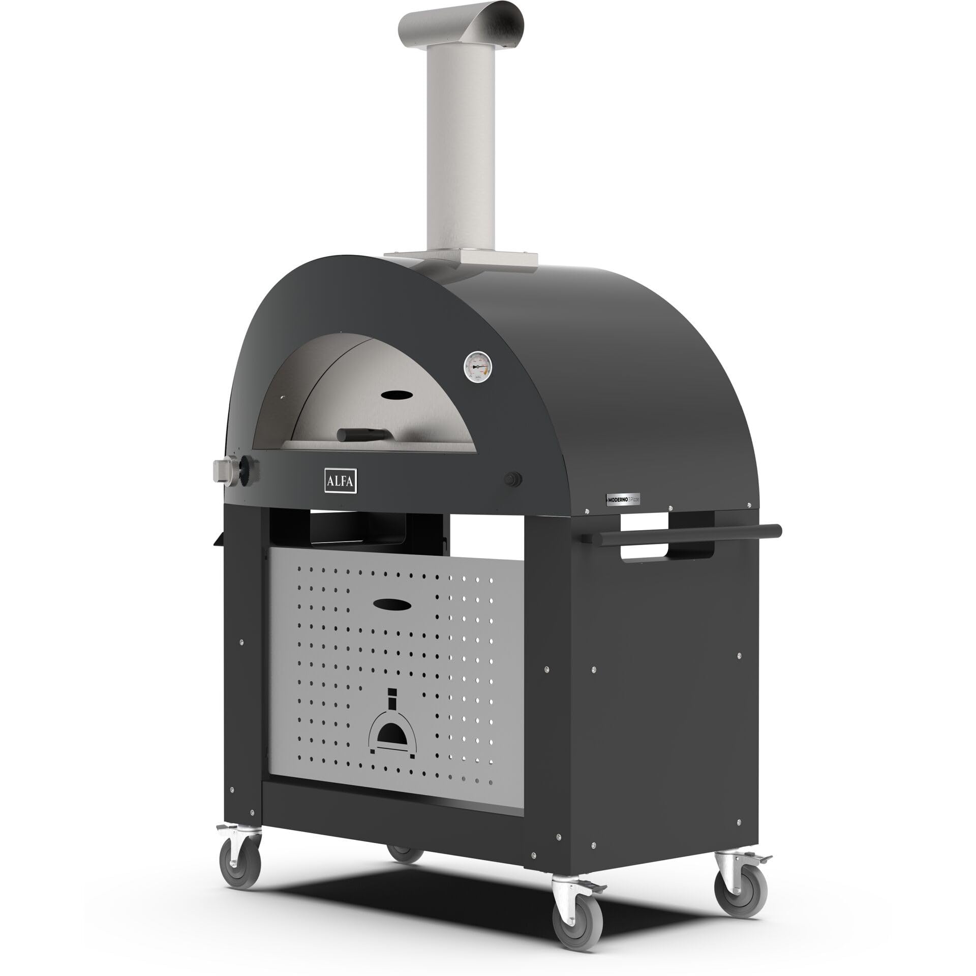 Alfa Forni Carrelli per barbecue e affumicatori della Marca Modello Base 3 Pizze Moderno Nero