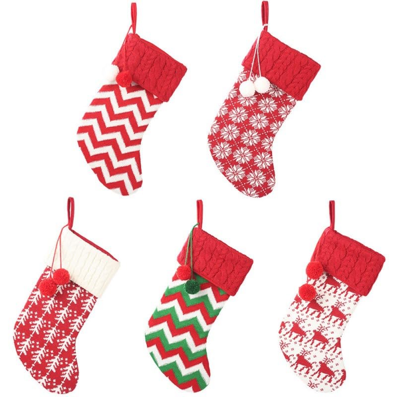 5 Stück Nikolausstiefel Nikolausstrumpf für Weihnachtsdeko,41 * 19cm Weihnachtsstrumpf Nikolausstiefel Geschenkbeutel Weihnachtsbaum Anhänger Weihnachten Geschenktüten für Weihnachtsdeko