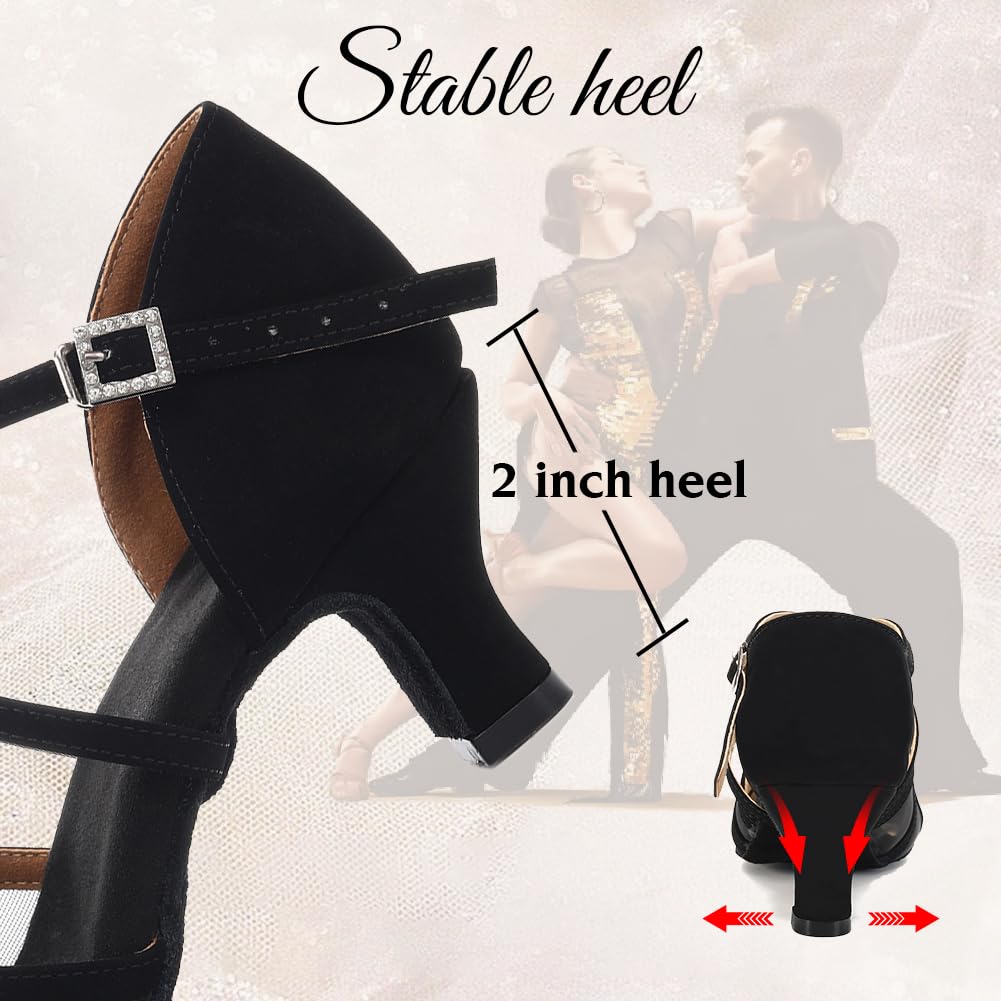 Zapatos de Baile de Salón Latino para Mujer 5CM Tacón de Práctica