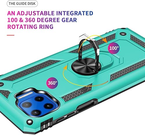 Miniatura 4 de Funda para Moto One 5G UW, Moto One 5G, con protector de pantalla HD, grado militar soporte para automóvil con soporte híbrido de policarbonato