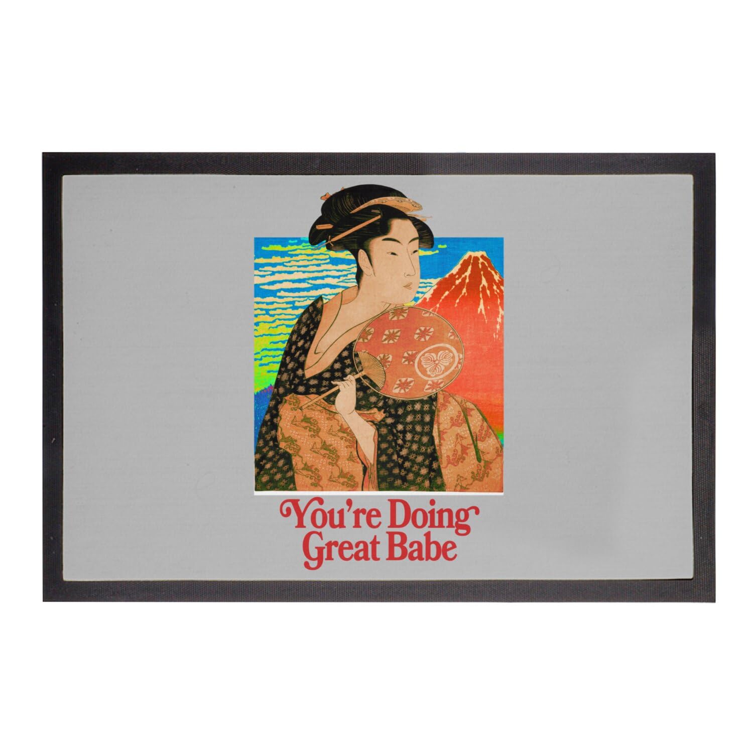 Paillasson geisha japonaise humour vintage pour sublimer l'entrée des millenials