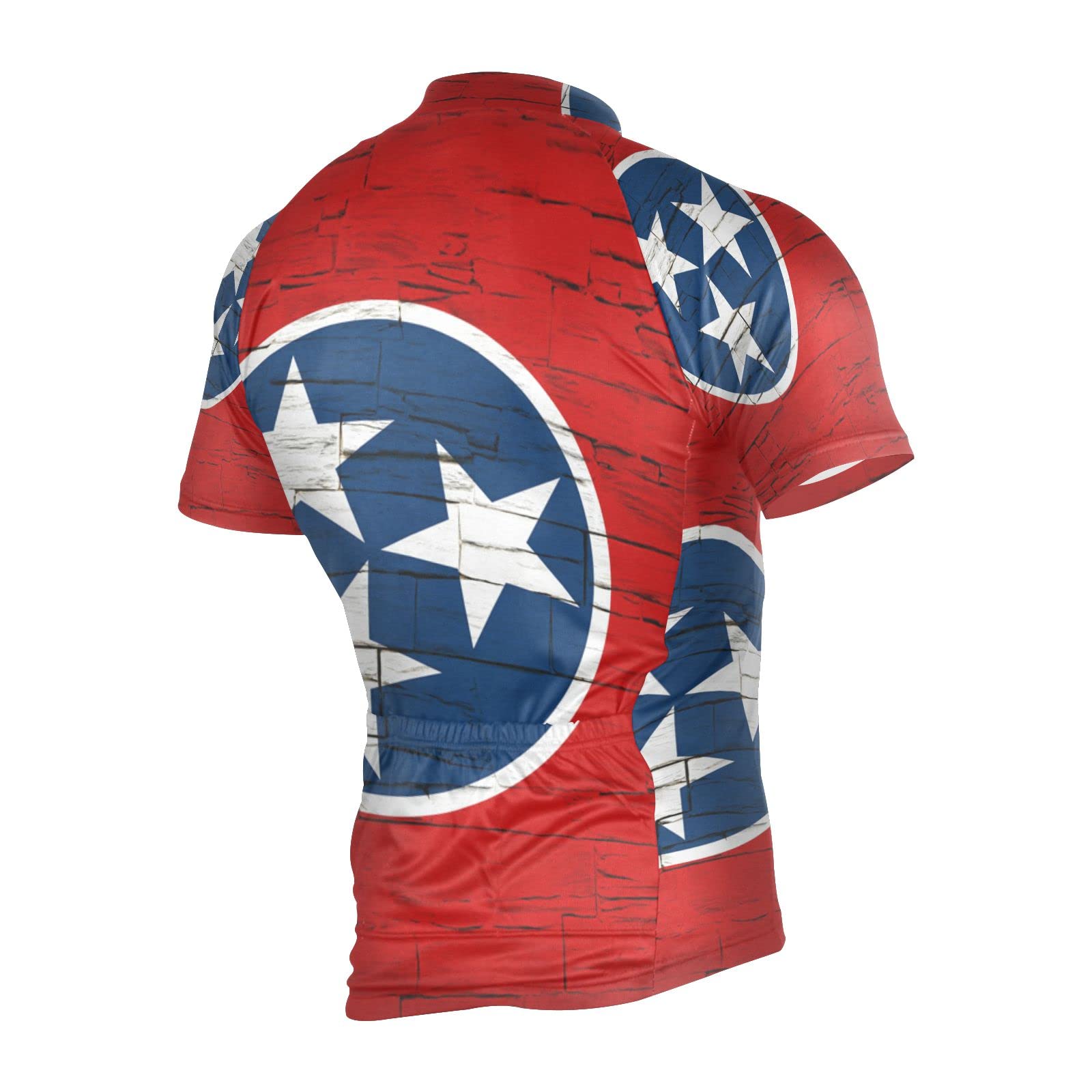 Tennessee State Flag Men's Cycling Jersey Short Sleeve Bike Jacket Biking Bicycle Jersey Shirt