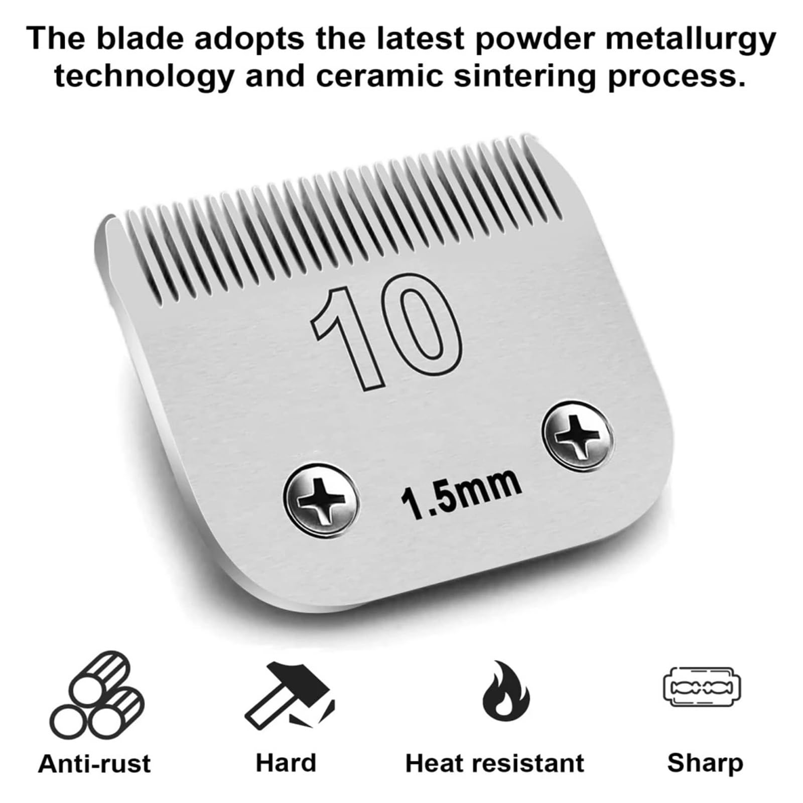Lame De Tondeuse Amovible A5 For Animaux De Compagnie – Tête De Rechange En Acier Au Carbone Compatible Avec Les Tondeuses Andis, Oster, Wahl KM, Laube, Heiniger Et Thrive(50-0.2mm)
