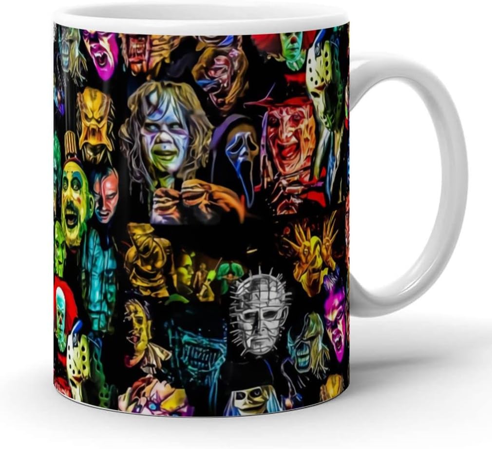 White Mugs Horror Cups Film Tea Baddies Ceramic Legends Travel Birthday Coffee Mug 11 Oz Or 15 Oz Gifts For Family Friend Co-worker Holidays Christmas - Image 3