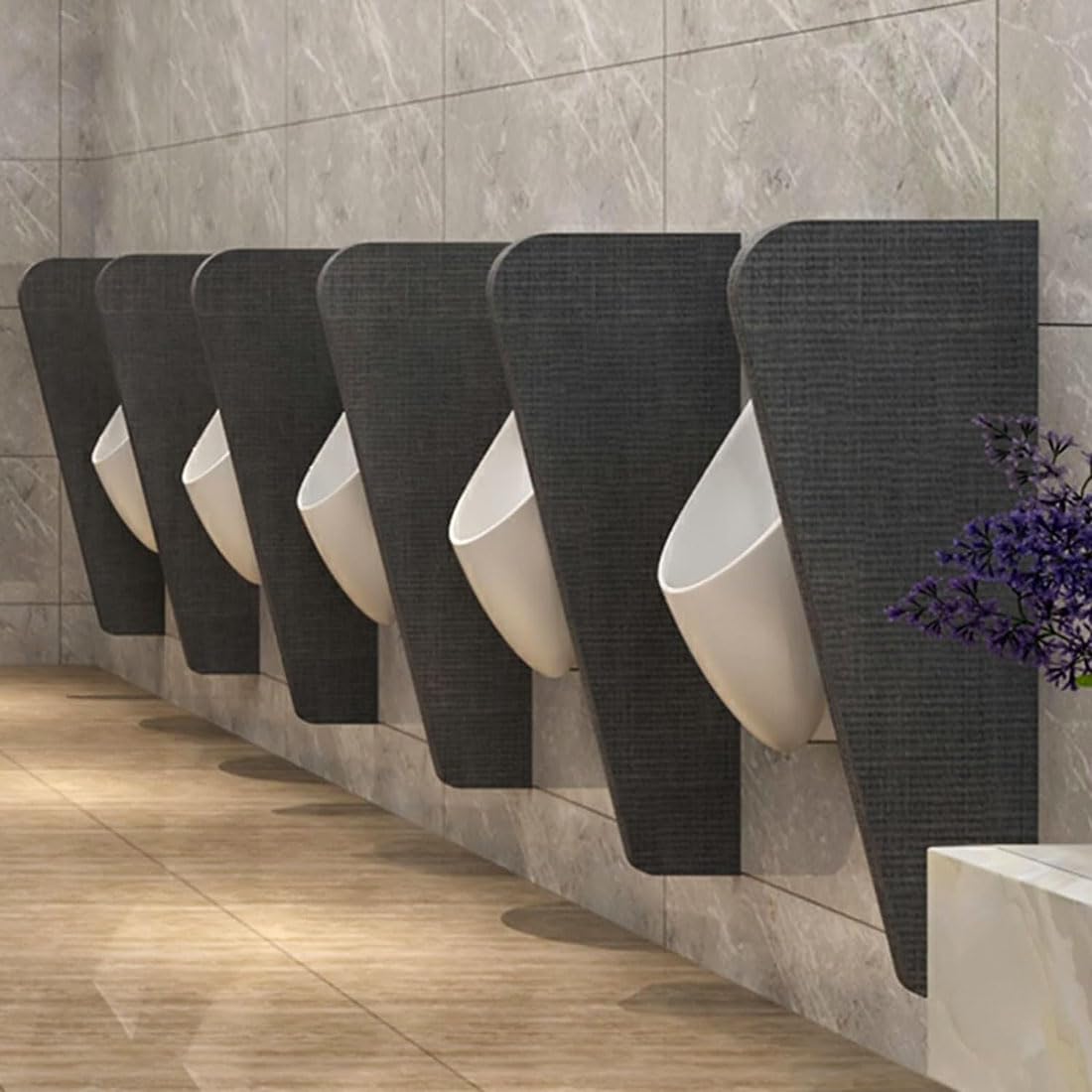 Déflecteur d'urinoir mural pour sanitaires de centres commerciaux