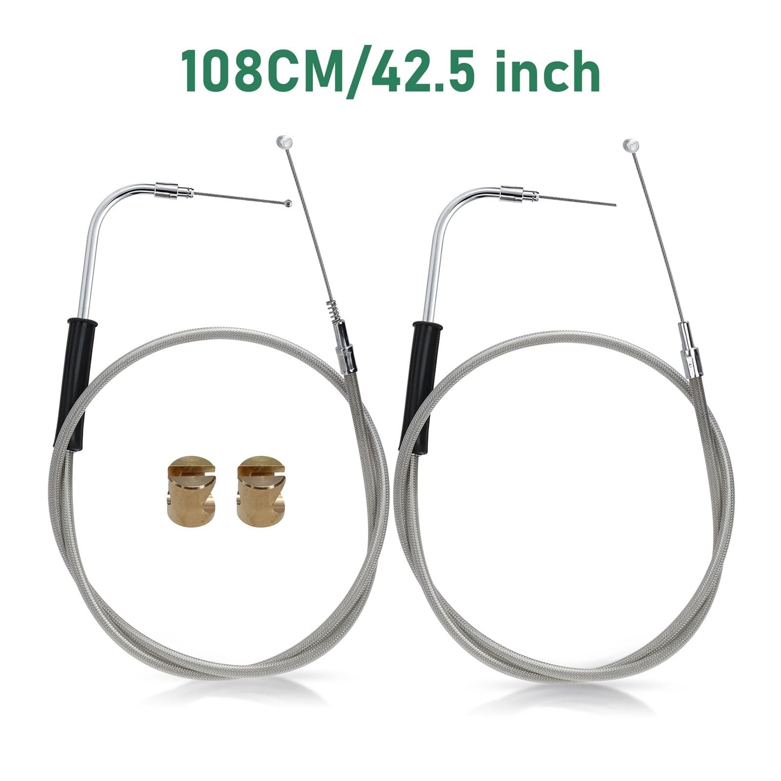 Kable napędowe Pasuje do Harley Sportster XL 2014-2022 1996-2017 Softail FXST FXSTC 108CM Zestaw linek gazu w oplocie ze stali nierdzewnej Motocyklowe kable napędowe(108CM Chrome)