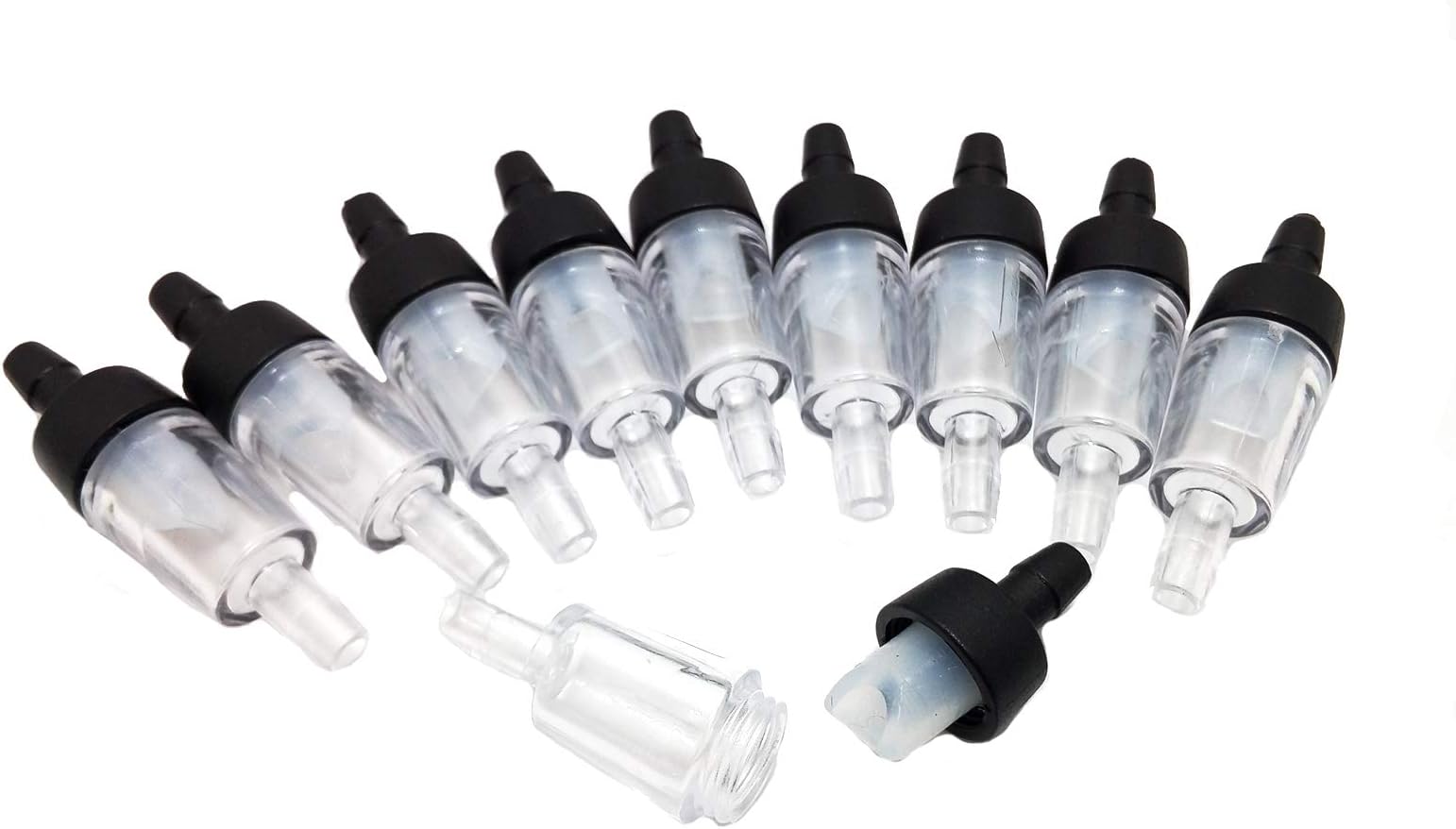 ShineIn Clear Plastic One Way Check Valve for Aquarium Air Pump Replacement Small Air Valve for Fish Tank Pack of 10