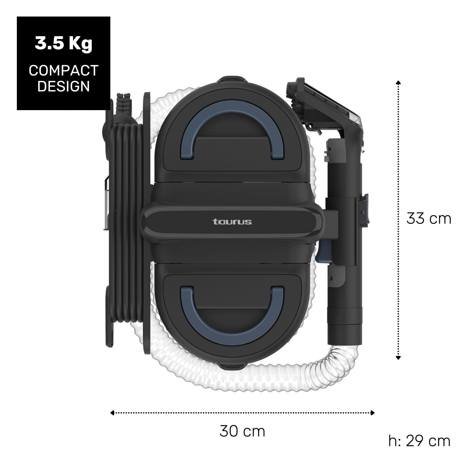Taurus - Aspirador de tapicerías Textile Care Hygienic SPCL400 | 400 W | 10.000 Pa de succión | 3 en 1: Pulveriza, Limpia y aspira Aspira sólidos y líquidos | Accesorios incluidos