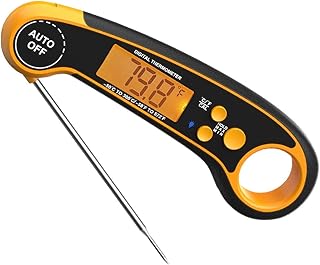 LSGMC Thermomètres Cuisine Digital Thermometre Cuisson à Lecture Instantané avec Alarme De Temperature Écran, LCD Rétro Éclairage Aimant Barbecue Thermomètre, pour Viande BBQ Four Steak Vin.