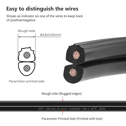 Miniatura 3 de FIRMERST Cable de iluminación para exteriores de bajo voltaje 162, con certificación UL, 500 pies