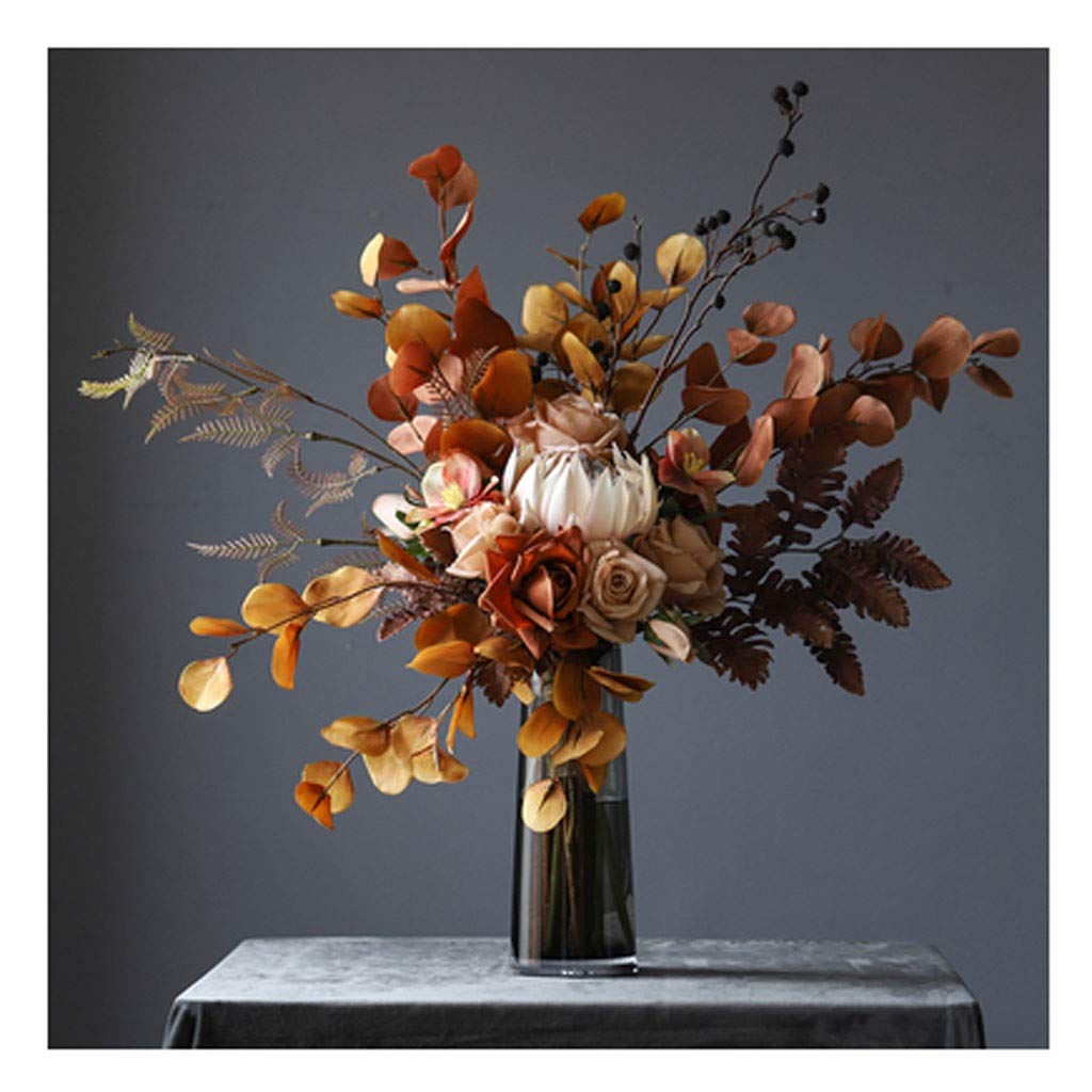 MYUYEE Artificial Flowers Simulation Bouquet Wedding Travel Props Retro Flower Floral Home Decoration Soft Decoration(A)