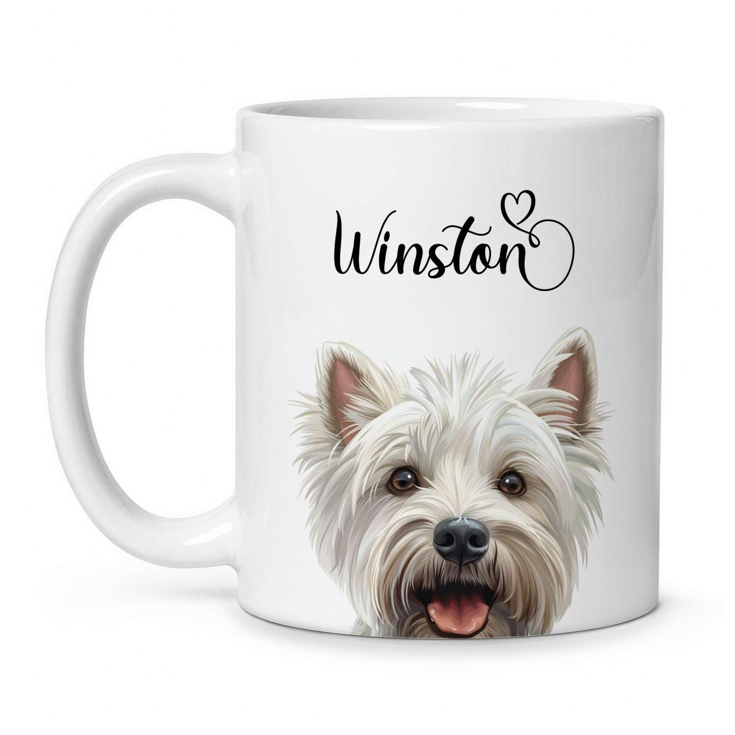 Personalized Unique Coffee Cup With Name Cute West Highland White Terrier Mug 11oz 15oz Customized Pet Owner Ceramic