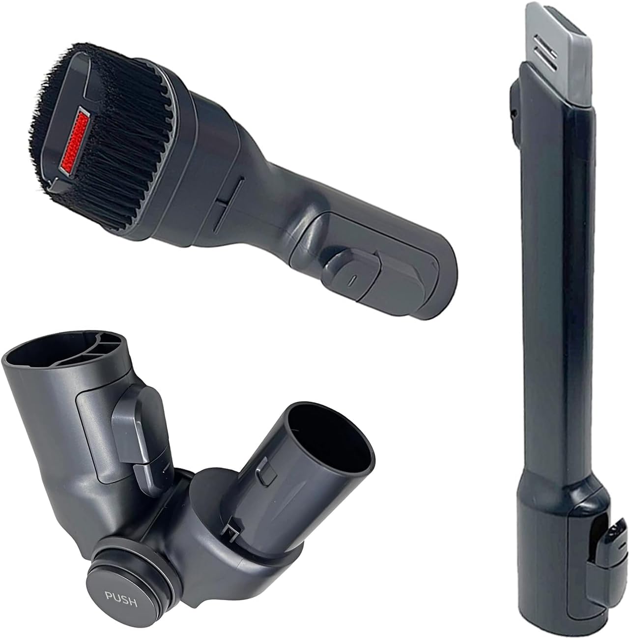 SCREENTRONICS 3 PC Set Combination Soft Brush with Crevice Head & Flexible Tool Dust Attachment Compatible Replacement for Samsung Jet 60 75 75+ 90 Series Cordless Stick Vacuum Cleaner