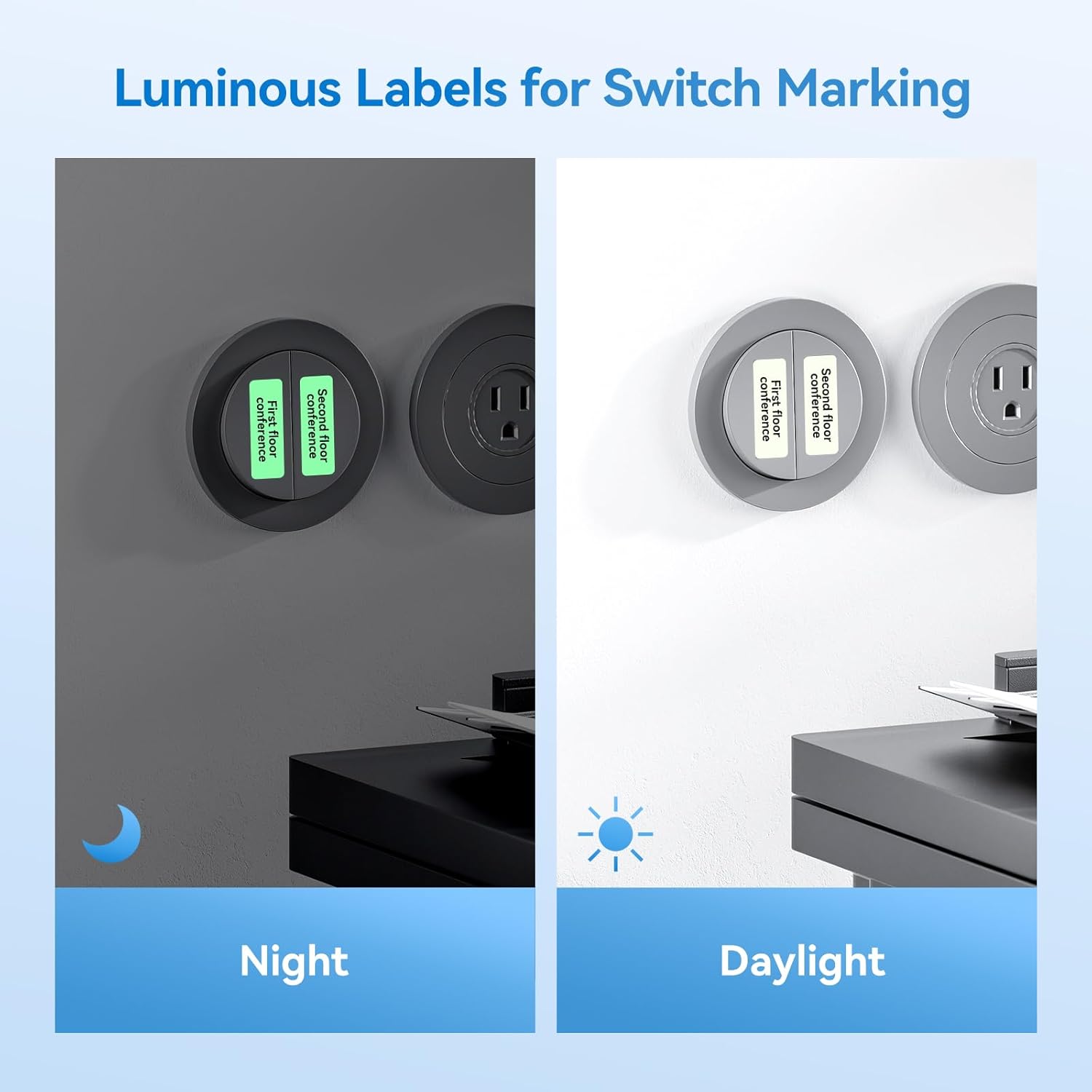 NIIMBOT Thermal Transfer Labels 0.52''x1.38'', for B18/N1 Label Maker, Long Storage Time, for Office Home Small Businesses Switch Labeling, Luminous Sticker(13mmx35mm) - Image 6
