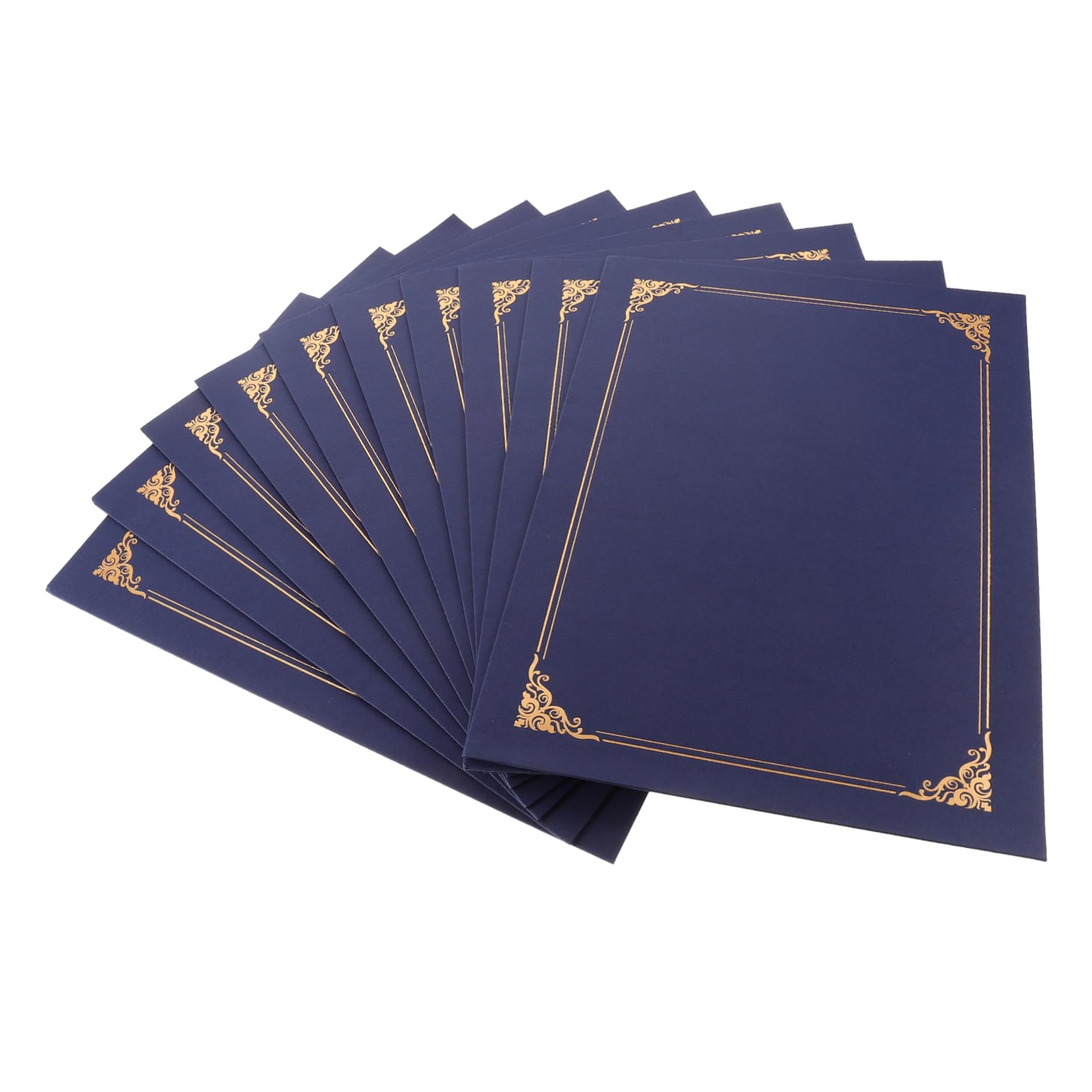 EXCEART Custodie per Certificati per Premi e Diplomi 10 Pezzi in Carta Lamina Oro, Copertine Classiche Resistenti per Cerimonie di Premiazione e Laurea