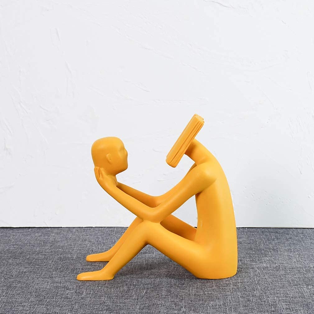 Sculptures en plastique jaune au style abstrait pour votre intérieur